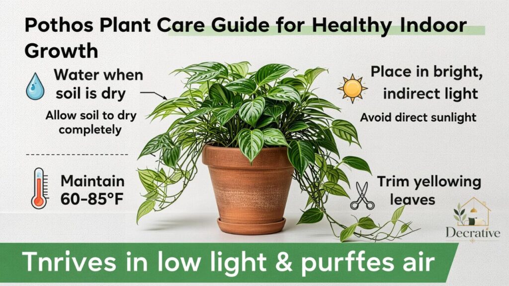 Pothos Plant Care Guide for Healthy Indoor Growth